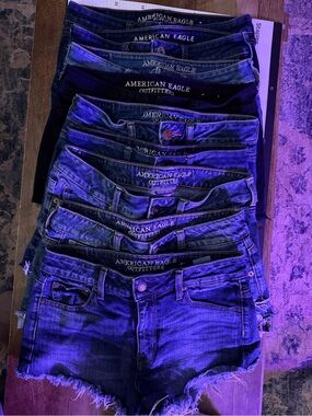 American Eagle Outfitters Womens Denim Jean Shorts - Blue